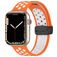 Mobigear Sport Plus Mag Bracelet Silicone Apple Watch Fermeture magnétique - 42/41/40/38 mm - Blanc / Orange