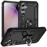 Mobigear Armor Ring Samsung Galaxy S23 FE Plastique rigide Coque arrière Antichoc avec bague de maintien - Noir