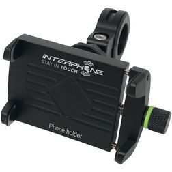 Interphone Aluminum Motocrab Support Vélo / Moto Guidon Pince Universel - Noir