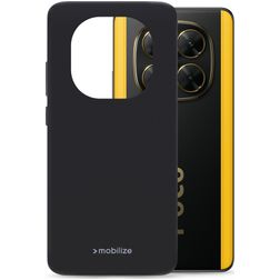 Mobilize Rubber Gelly Coque POCO X7 Coque arrière en TPU Souple - Noir