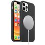 Mobigear Rubber Touch Coque iPhone 12 Pro MagSafe Coque arrière en Silicone - Noir