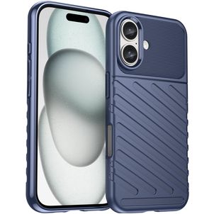 Mobigear Groove Coque iPhone 16 Coque arrière en TPU Souple - Bleu