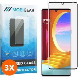 Mobigear Curved LG Velvet Verre trempé Protection d'écran - Compatible Coque - Noir (Lot de 3)