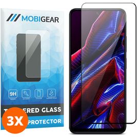 Mobigear Premium POCO X5 Verre trempé Protection d'écran - Compatible Coque - Noir (Lot de 3)