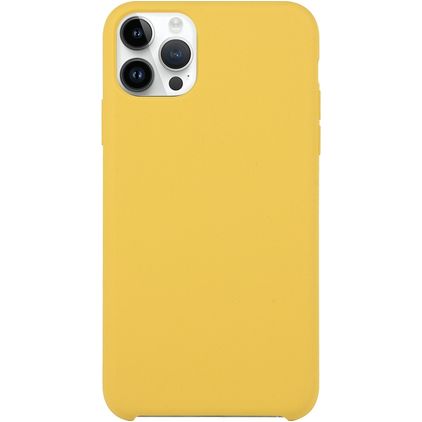 Mobigear Rubber Touch Coque iPhone 15 Pro Coque arrière en Silicone - Jaune