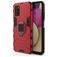 Mobigear Armor Ring Samsung Galaxy A03s Plastique rigide Coque arrière Antichoc avec bague de maintien - Rouge