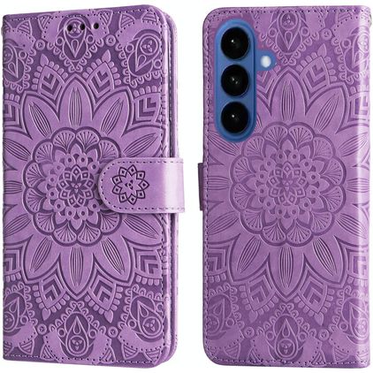 Mobigear Sunflower Housse Samsung Galaxy S26 Etui Porte-Monnaie - Violet