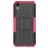 Mobigear Tire Coque HONOR 8S Coque arrière Rigide Anti-Chocs avec Support Amovible - Noir / Rose