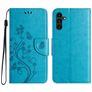 Mobigear Flowers Housse Samsung Galaxy A36 Etui Porte-Monnaie - Bleu