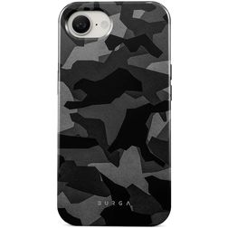 Burga Tough Coque iPhone 16e Coque arrière Rigide Anti-Chocs - Night Black Camo