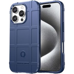 Mobigear Rugged Shield Coque iPhone 16 Pro Coque arrière en TPU Souple Anti-Chocs - Bleu
