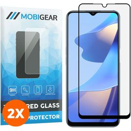 Mobigear Premium OPPO A16s Verre trempé Protection d'écran - Compatible Coque - Noir (Lot de 2)