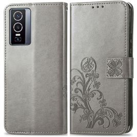 Mobigear Clover Housse Vivo Y76 Etui Porte-Monnaie - Gris