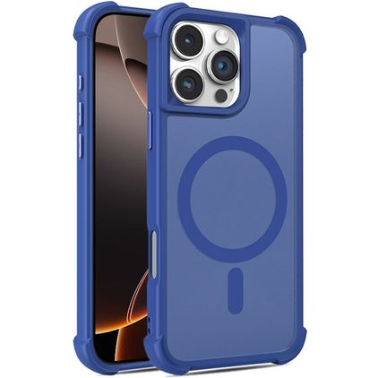 Mobigear Armor Shield Coque iPhone 16 Pro Max MagSafe Coque arrière Rigide - Bleu