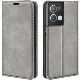 Mobigear Retro Slim Housse OPPO Reno 8 Pro 5G Etui Porte-Monnaie - Gris
