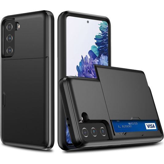 Mobigear Brushed Credit Card Slot Case Black Samsung Galaxy S21 Plus