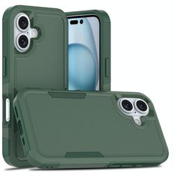 Mobigear Heavy Armor Coque iPhone 16 Coque arrière Rigide Anti-Chocs - Vert