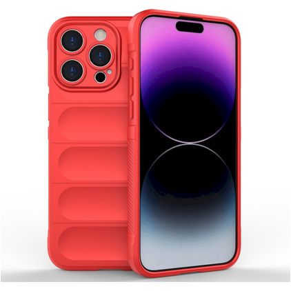 Mobigear Bumpy Coque iPhone 15 Pro Max Coque arrière en TPU Souple - Rouge