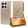 Mobigear Flowers Housse Xiaomi 14T Pro Etui Porte-Monnaie - Or