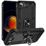 Mobigear Armor Ring Coque iPhone 16e Coque arrière Rigide Anti-Chocs avec Anneau-Support - Noir