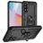 Mobigear Armor ring Samsung Galaxy A37 Plastique rigide Coque arrière Antichoc avec bague de maintien - Noir