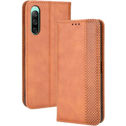 Mobigear Sensation Housse Sony Xperia 10 IV Etui Porte-Monnaie - Marron
