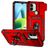 Mobigear Armor Ring Cam Slide Coque Xiaomi Redmi A1 4G Coque arrière Rigide Anti-Chocs avec Anneau-Support et Protecteur Lentilles - Rouge