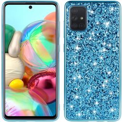 Mobigear Glitter Coque Samsung Galaxy A51 Coque arrière Rigide - Bleu