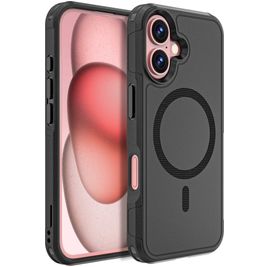 Mobigear Traveller Coque iPhone 16 MagSafe Coque arrière Rigide Anti-Chocs - Noir