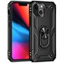 Mobigear Armor Ring Coque iPhone 13 Mini Coque arrière Rigide Anti-Chocs avec Anneau-Support - Noir