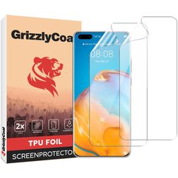 GrizzlyCoat Huawei P40 Pro Hydrogel TPU Protection d'écran - Compatible Coque + Cadre d'installation (Lot de 2)