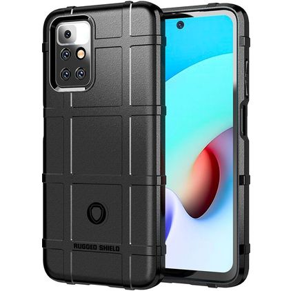 Mobigear Rugged Shield Coque Xiaomi Redmi 10 4G Coque arrière en TPU Souple Anti-Chocs - Noir