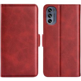 Mobigear Slim Magnet Housse Motorola Moto G62 Etui Porte-Monnaie - Rouge