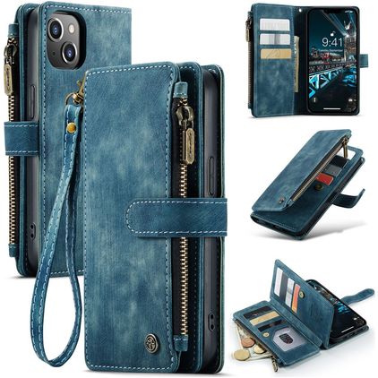 Caseme C30 Housse iPhone 14 Plus Etui Porte-Monnaie - Bleu