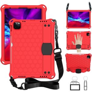 Mobigear Ruggedized Coque iPad 10 (2022) Coque arrière en EVA + Porte-crayon + Bandoulière + Support Amovible - Rouge