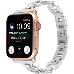 Mobigear Paris Bracelet Acier Apple Watch Fermeture boucle déployante - 42/41/40/38 mm - Argent