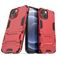 Mobigear Armor Stand Coque iPhone 13 Mini Coque arrière Rigide Anti-Chocs avec Support Amovible - Rouge