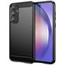 Mobigear Brushed Slim Coque Samsung Galaxy A55 Coque arrière en TPU Souple - Noir