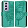 Mobigear Butterfly Housse OPPO Reno 12 Pro Etui Porte-Monnaie - Vert