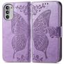 Mobigear Butterfly Housse Motorola Moto G82 Etui Porte-Monnaie - Violet
