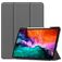 Mobigear Tri-Fold Gel iPad Pro 12,9 pouces (2021) TPU / Similicuir Étui + Porte-stylet - Gris