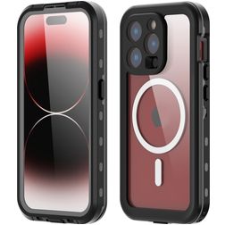 RedPepper Waterproof Coque iPhone 15 Pro Max MagSafe Coque arrière Imperméable Rigide Anti-Chocs - Noir
