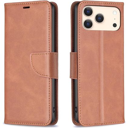 Mobigear Excellent Housse iPhone 18 Pro Max Etui Porte-Monnaie - Marron
