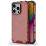 Mobigear Honeycomb Coque iPhone 16 Pro Coque arrière Rigide Anti-Chocs - Rouge