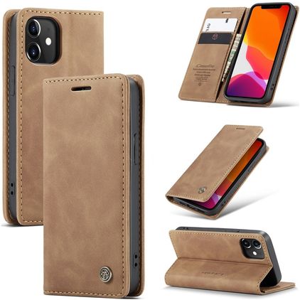 Caseme 013 Housse iPhone 12 Mini Etui Porte-Monnaie - Marron