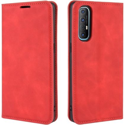 Mobigear Retro Slim Housse OPPO Reno 3 Pro Etui Porte-Monnaie - Rouge