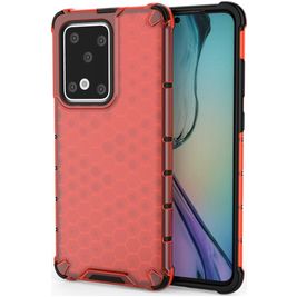 Mobigear Honeycomb Coque Huawei P40 Pro Coque arrière Rigide Anti-Chocs - Rouge