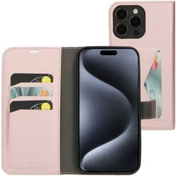 Mobiparts Classic Wallet Housse iPhone 15 Pro Max Etui Porte-Monnaie - Rose