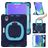 Mobigear RingGuard Coque iPad Mini 7 (2024) Coque arrière en Plastique rigide,Silicone + Porte-crayon + Bandoulière + Support Amovible - Bleu