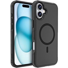 Mobigear Traveller Coque iPhone 16 Plus MagSafe Coque arrière Rigide Anti-Chocs - Noir